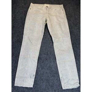 Current/Elliott‎ The Crop Skinny Women 28 Gray Python Snake Print Jeans Ankle